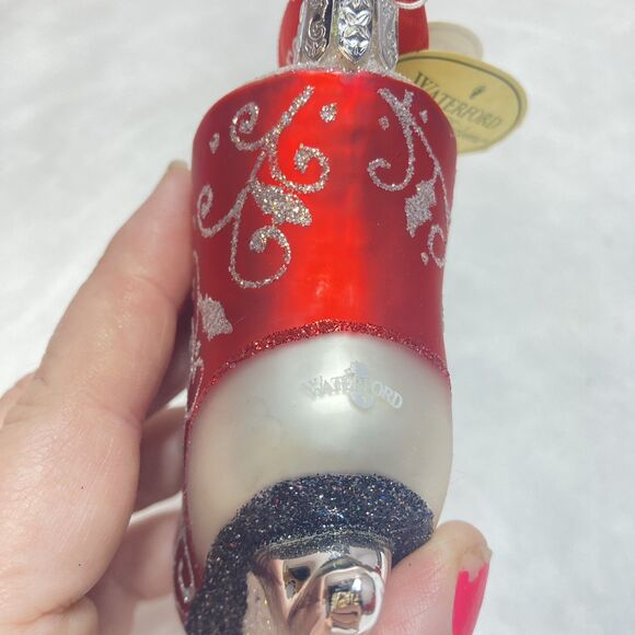 Waterford Holiday Heirloom Ice Dancing Skates Pair Glass Ornaments 144271 w Box - Picture 9 of 13